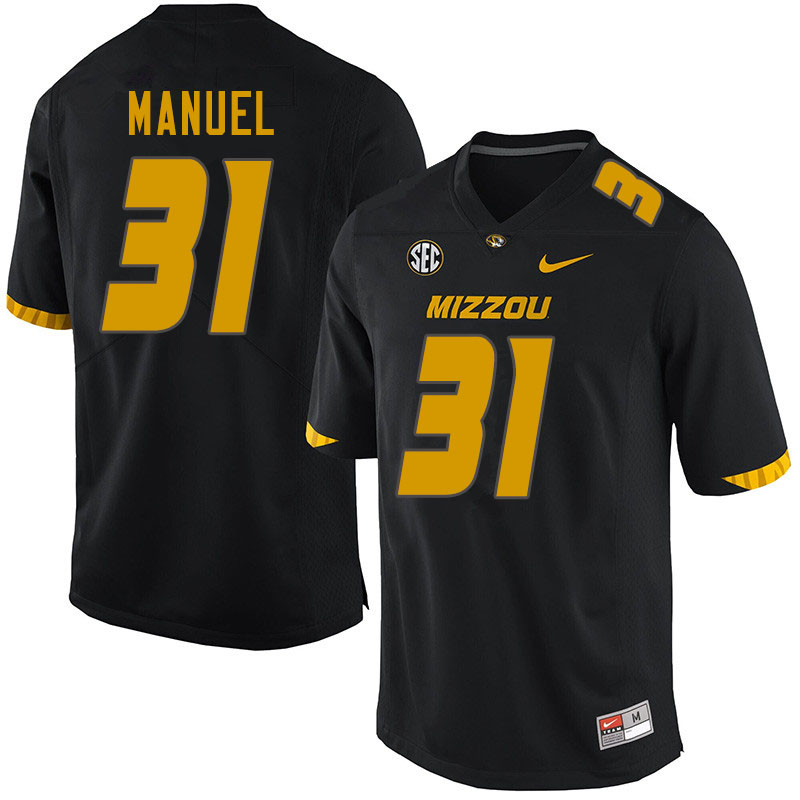 Men #31 Martez Manuel Missouri Tigers College Football Jerseys Sale-Black